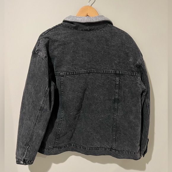 Detre Black Denim Sweatshirt Jacket - Picture 3 of 8